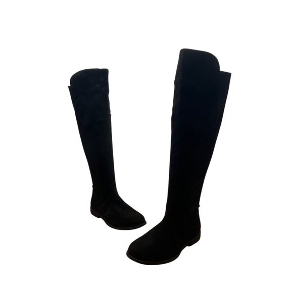 Shoe Ahoic Women’s Black Faux Suede Inside Zipper closure Knee High Boots Size 6 - Picture 1 of 9